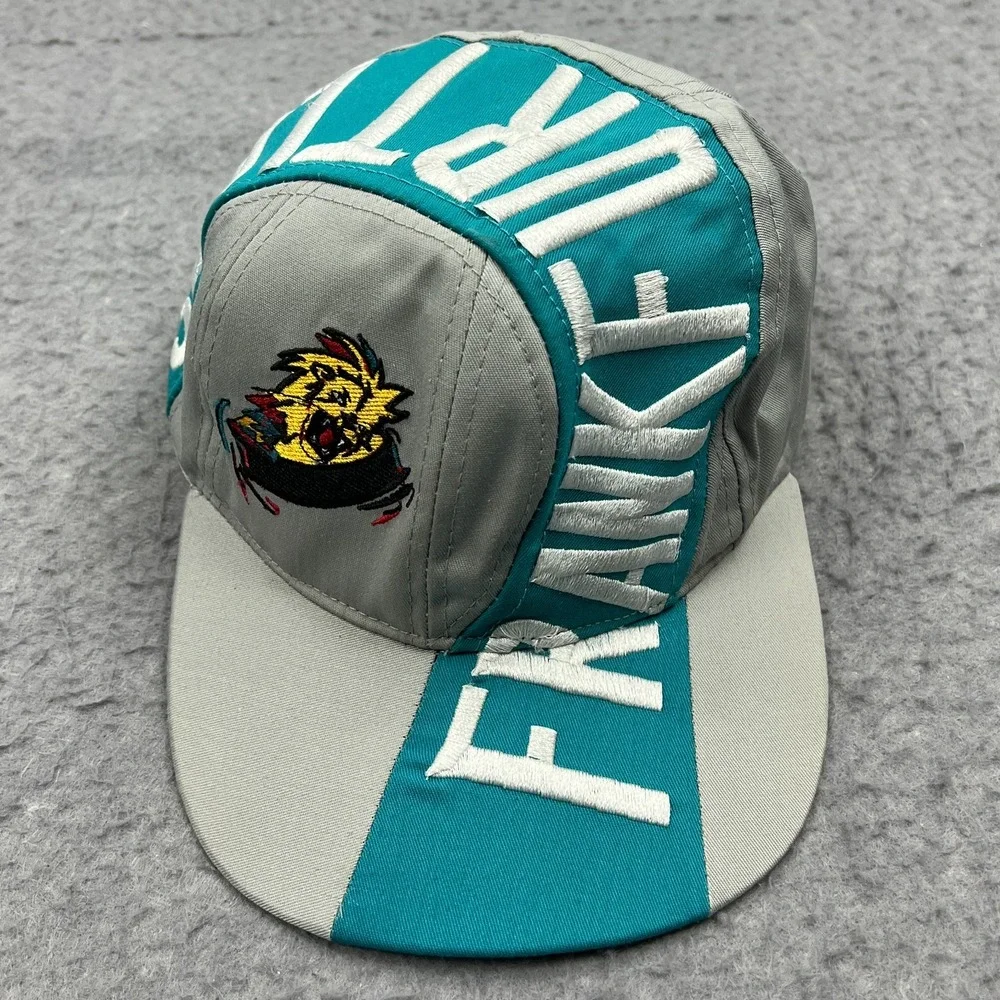 VTG Frankfurt Lions Hat Gray Wool German Ice Hockey‎ Team Logo Snapback Cap 90s